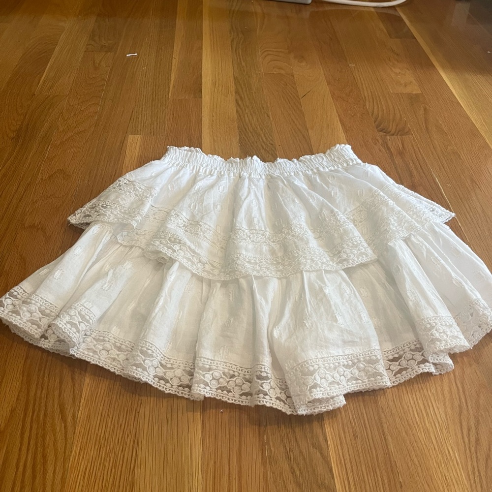 White aerie ruffle skirt